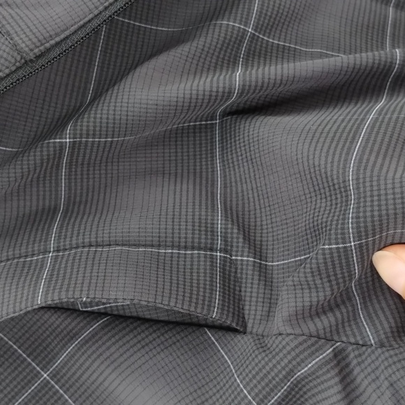 Nike Golf dark gray pin plaid fitted zip up jacket size medium size stretch - Picture 3 of 12